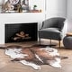 preview thumbnail 5 of 7, Nuloom Halina Faux Cowhide Area Rug 3'10" x 5' Shaped - Brown
