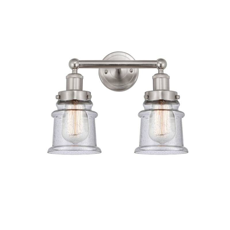 Innovations Lighting 616-2W-11-14 Canton Vanity Canton 2 Light 14" - Brushed Satin Nickel / Seedy