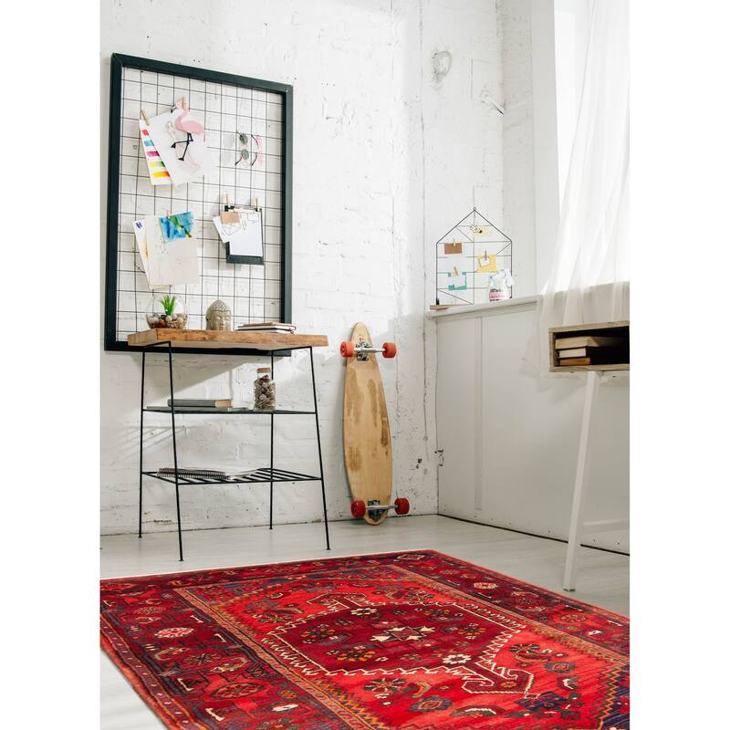 ECARPETGALLERY Hand-knotted Andelz Red Wool Rug - 4'3 x 6'4