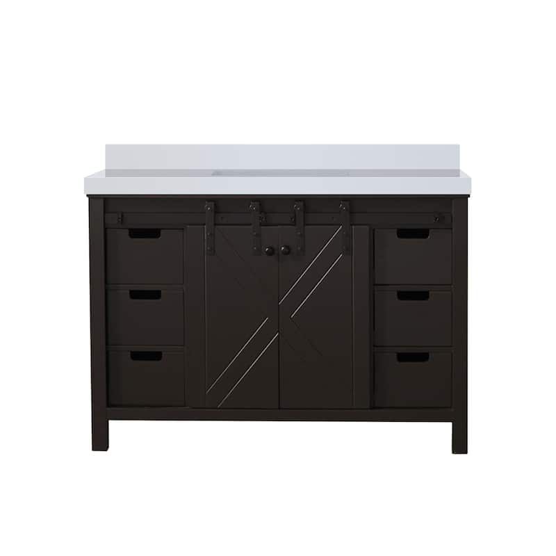 Marsyas 48 in W x 22 in D Brown Bath Vanity and Cultured Marble Countertop