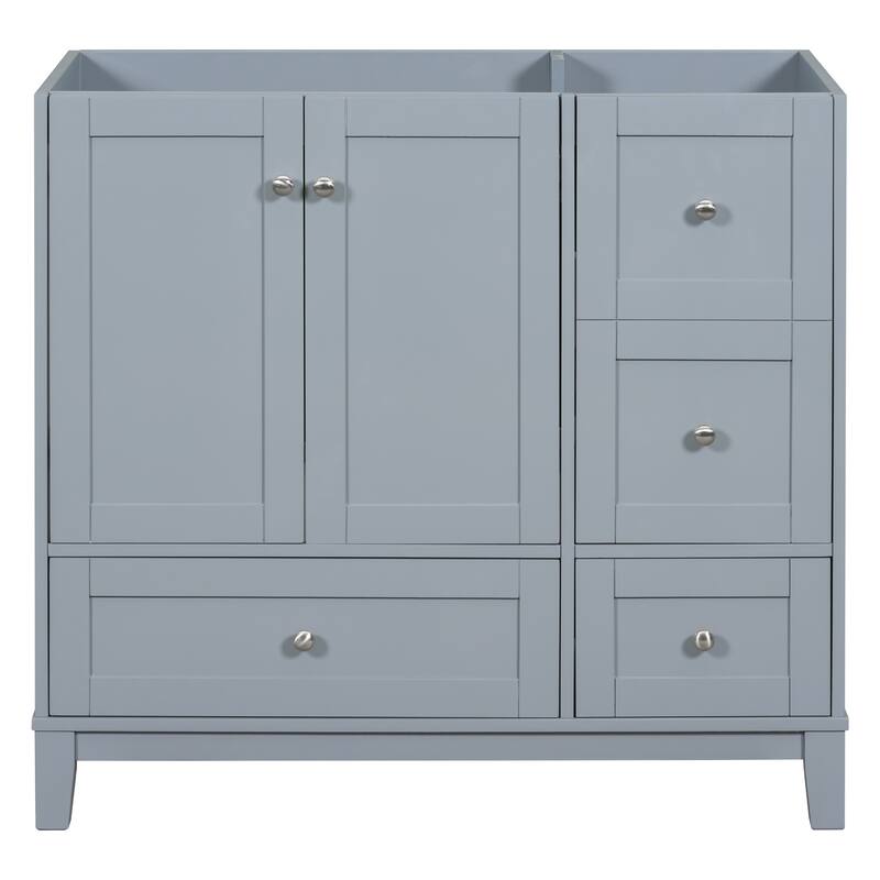36 Inch Modern Bathroom Vanity with USB Charging - Without Sink - Grey