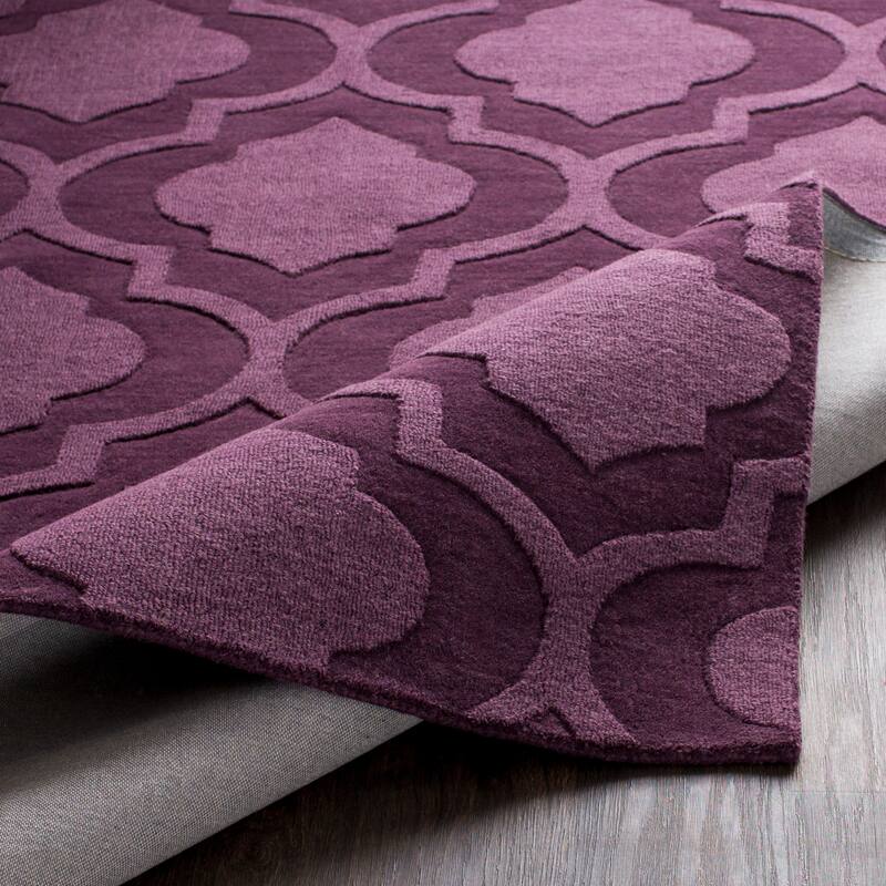 Hand-Woven Ali Tone-on-Tone Moroccan Trellis Wool Rug (9' x 12')