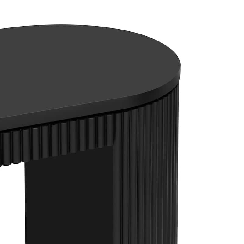 Console Table with Unique Vertical Stripe Design