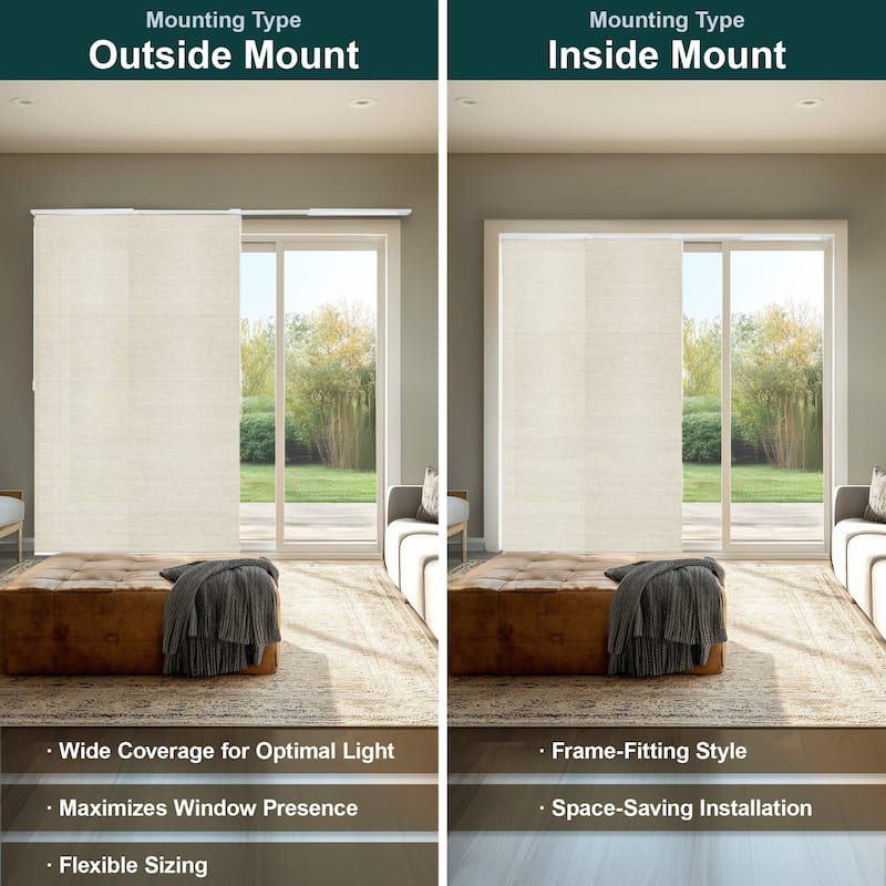 CHICOLOGY Adjustable Sliding Panels, 4-Rail Track, Light Filtering