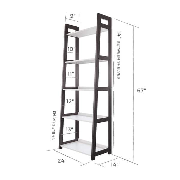Brookside Annabelle Five Tier Ladder Bookcase Overstock 33185121