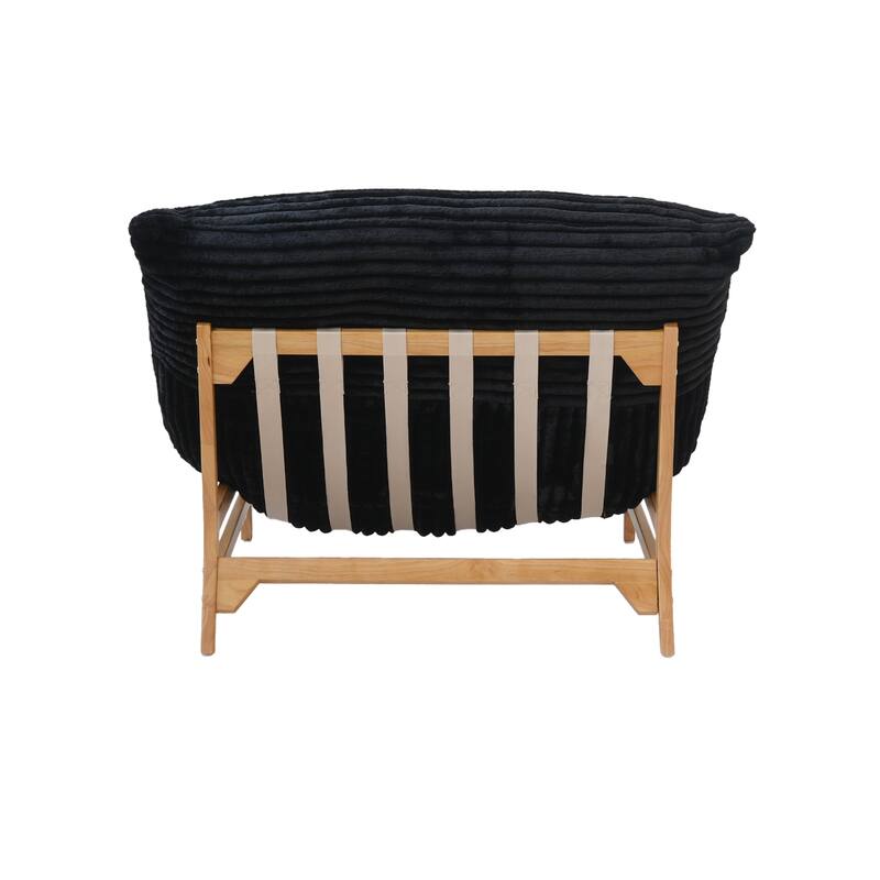 Bean Bag Accent Chair Large Plush Bean Bag Lounger with Solid Wood Frame Comfy Lounge Chair with Down Filling
