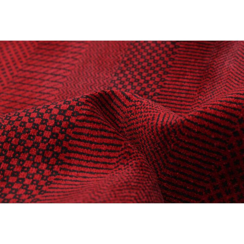 ECARPETGALLERY Hand-knotted Finest Silk Shadow Dark Red Wool Rug - 10'0 x 14'3