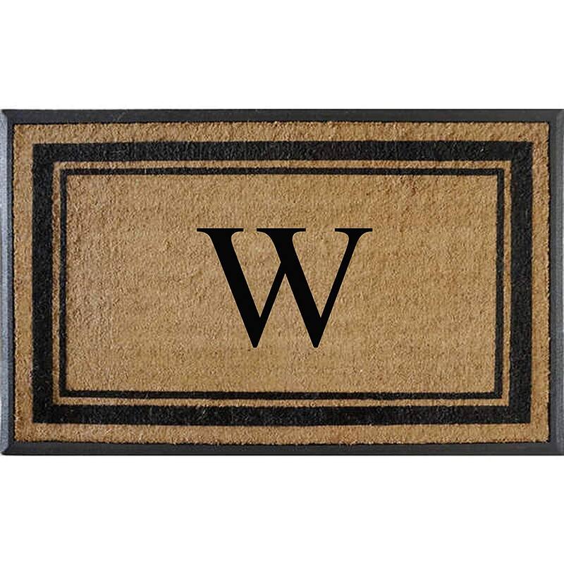 A1HC Markham Border Natural Flocked Rubber Large Doormat 30"x48" - Monogrammed W
