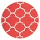 SAFAVIEH Courtyard Maryanne Indoor/ Outdoor Waterproof Patio Backyard Rug - 5'3" x 5'3" Round - Red