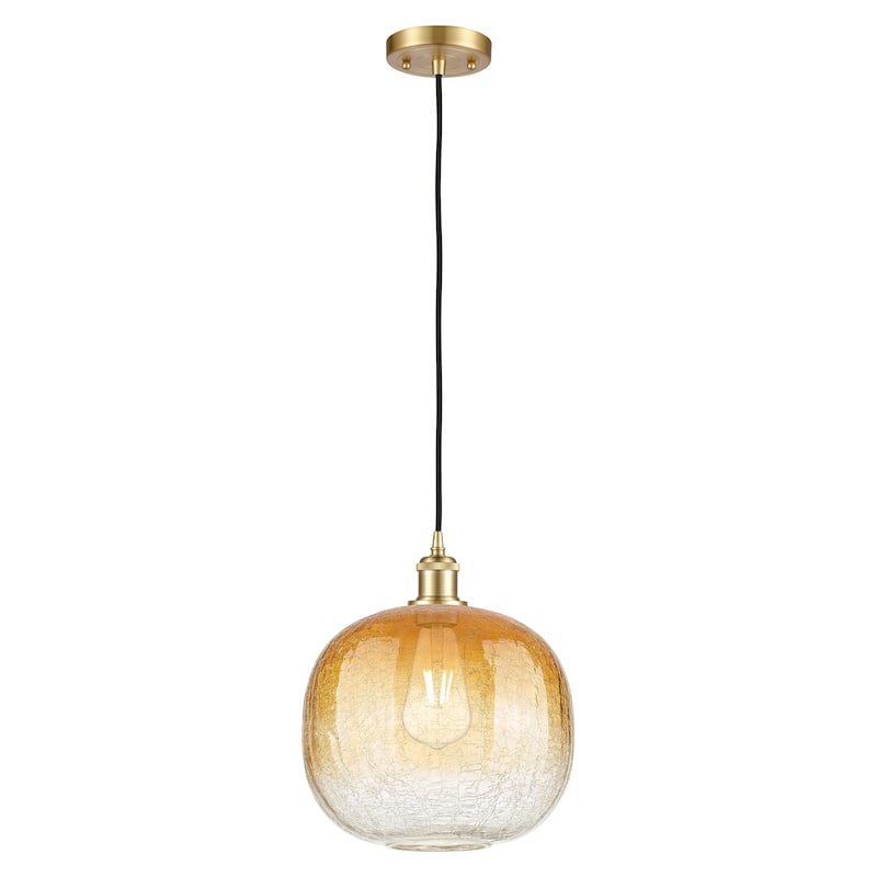 Innovations Lighting Endless Possibilities Ballston - Brookhaven Sphere - 1 Light 11" Cord Hung Mini Pendant - Satin Gold/Amber