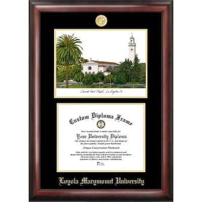 Loyola Marymount 11w x 8.5h Gold Embossed Diploma Frame with Campus Images Lithograph