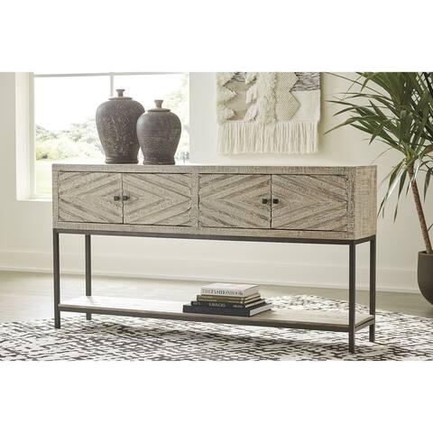 Roanley Distressed White Console Sofa Table