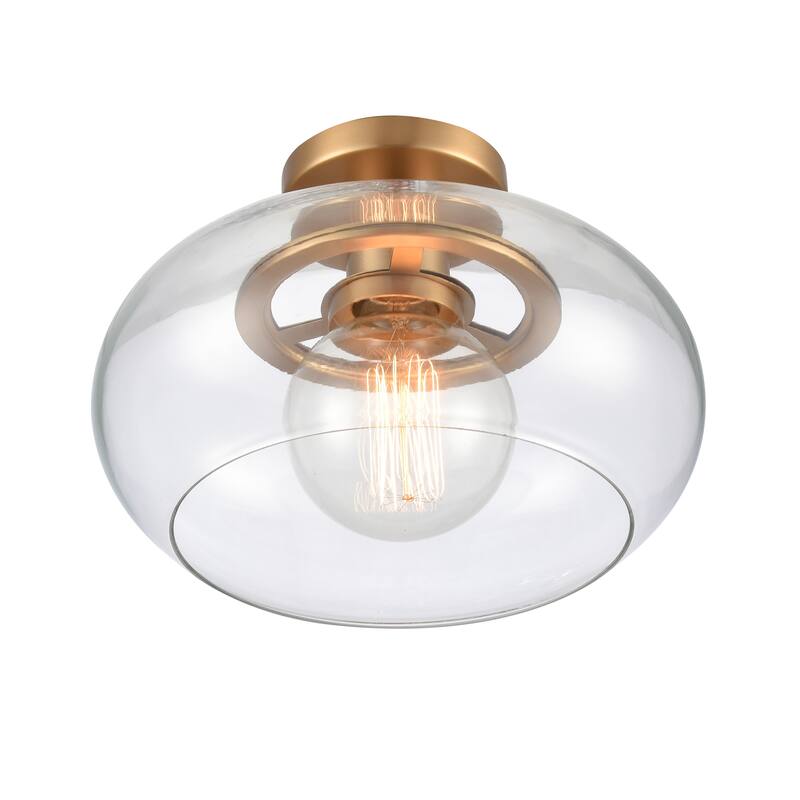 Elk Home Clement 13'' Wide 1-Light Semi Flush Mount - Brushed Gold