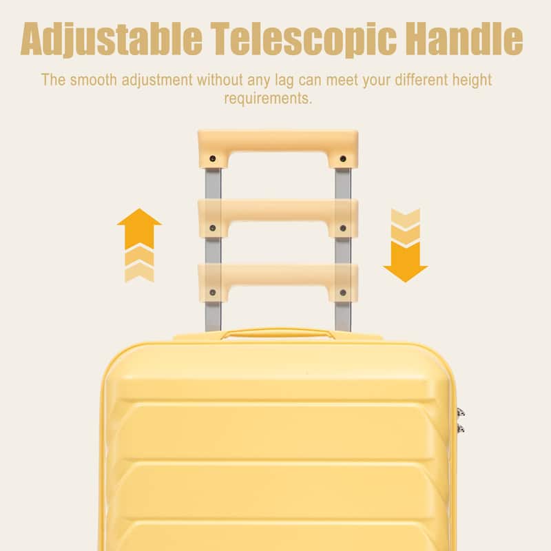 20 Inch ABS Hard Shell Travel Checked Luggage, Scratch Resistant Surface Four Multi-Directional Wheels, With Combination Lock