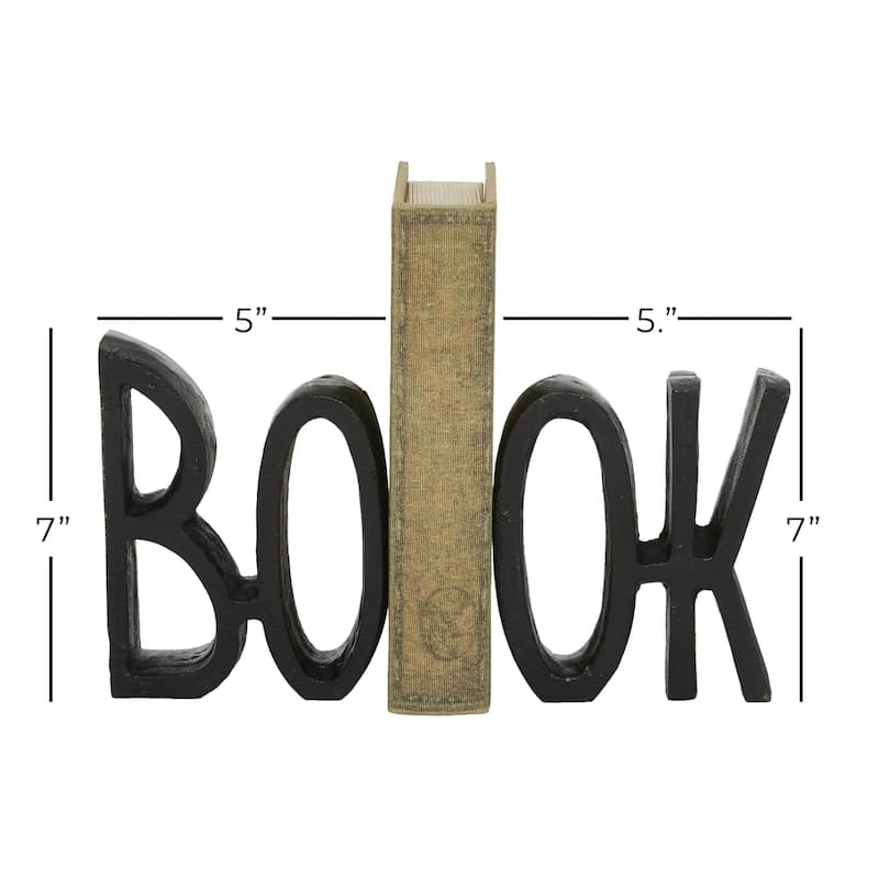 Aluminum Metal Book Bookends - Set of 2 Black - Roche River Decor
