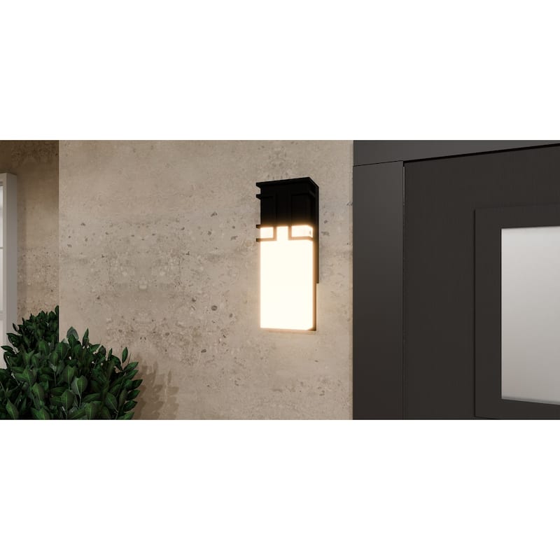 Daymon Integrated LED Earth Black Outdoor Wall Lantern