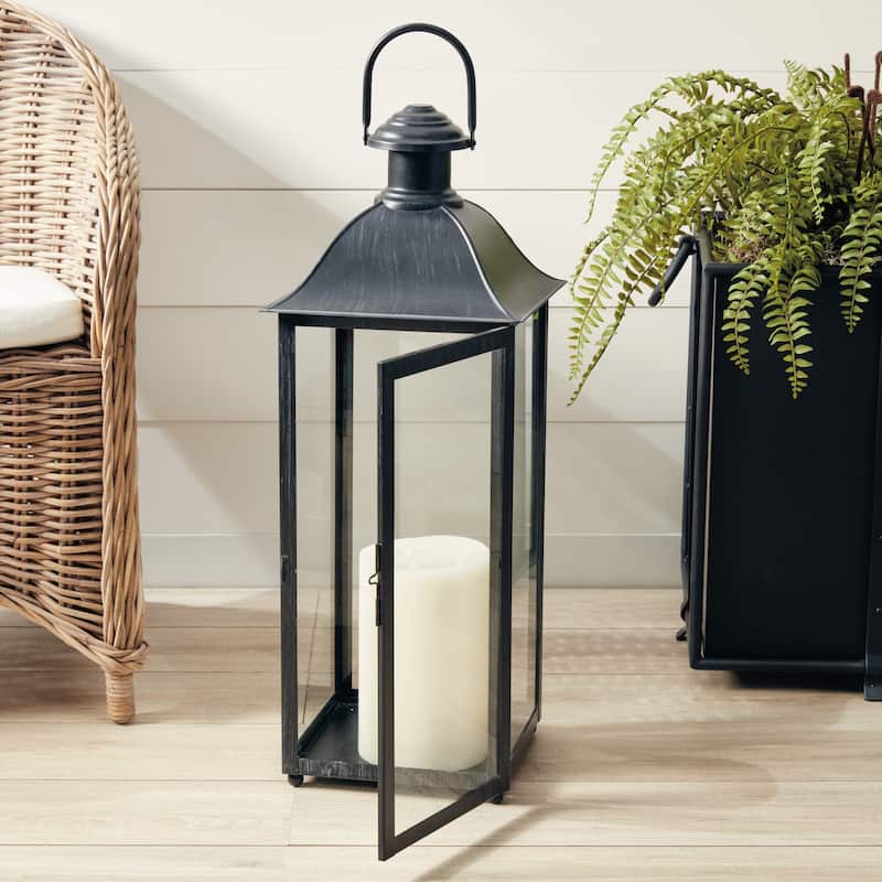 Coach House Washed Black 30-inch Outdoor Lantern - 30 in