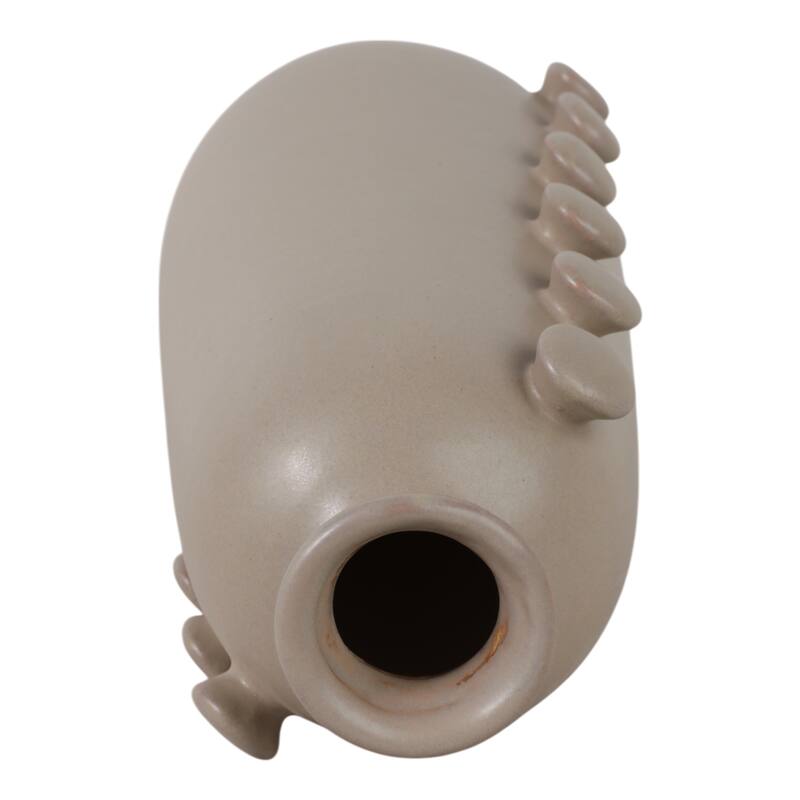 Stoneware Vase Unique Artistic Side Detailing Contemporary Home Decor