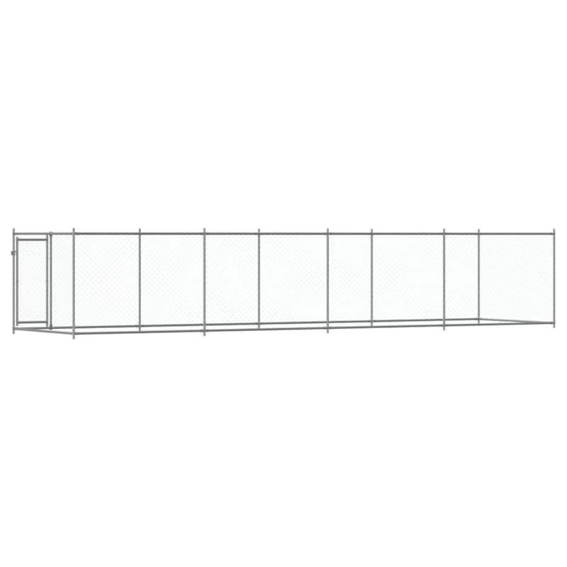 vidaXL Dog Cage Grey Galvanized Steel Durable Dog Cage
