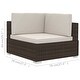 preview thumbnail 10 of 9, vidaXL 4 Piece Patio Sofa Set with Cushions Poly Rattan Brown