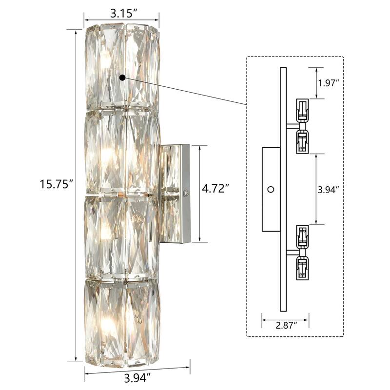 Emilia Modern 4-Light Crystal Wall Sconce