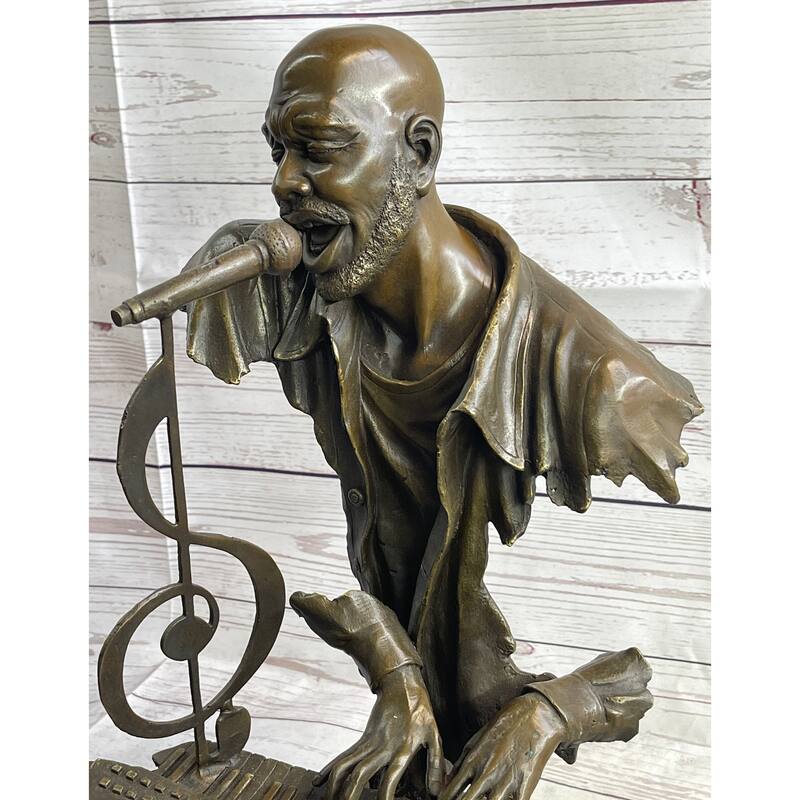 Isaac Hayes Bronze Sculpture African American Black Art Musician Pianist Keyboard