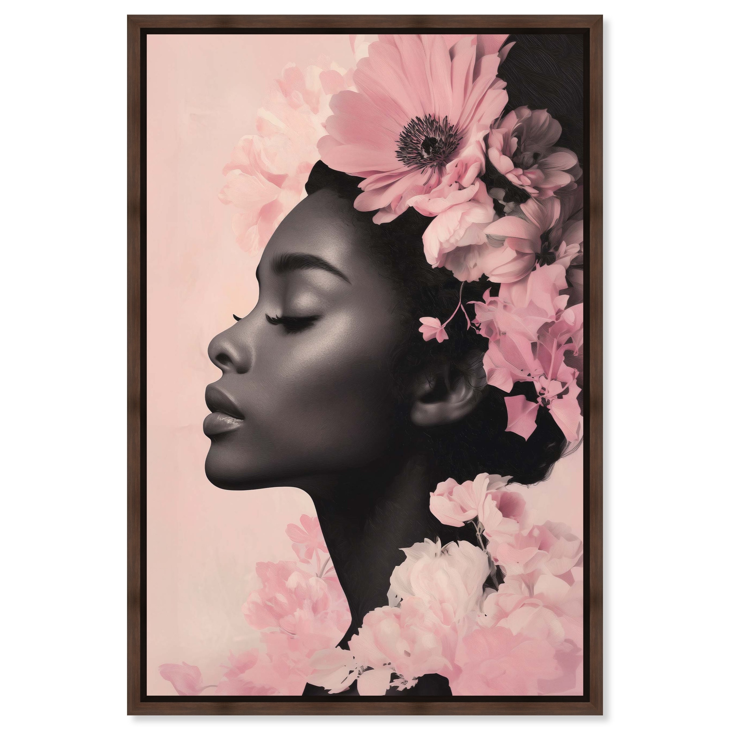 Flourish in Pink Bloom Glam Wall Decor Framed Canvas by Art Remedy