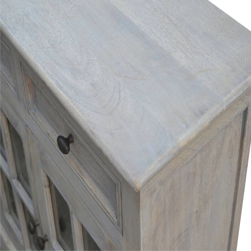 Artisan Furniture Solid Wood Stone Acid Wash Glazed Sideboard