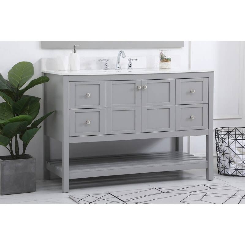 Elegant Lighting VF16448-BS Theo 48" Free Standing Single Basin Vanity