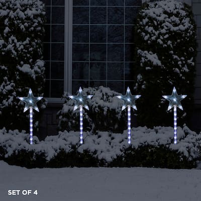 Alpine Corporation Holiday Décor Garden Stake with LED Lights, Multi-Pack