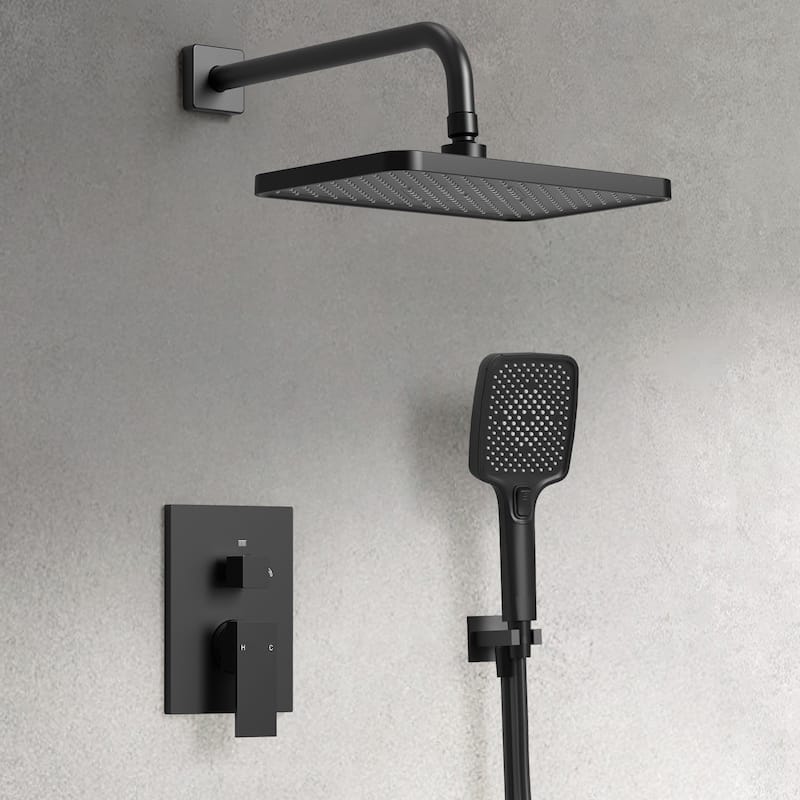 GRANDJOY 12'' Shower Head Rainfall Shower System with 3-Function Handheld Shower