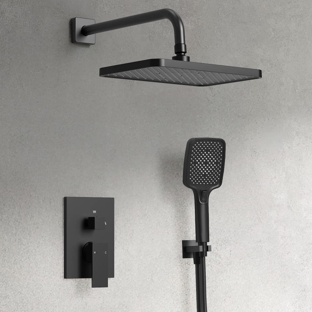 GRANDJOY 12'' Shower Head Rainfall Shower System with 3-Function Handheld Shower