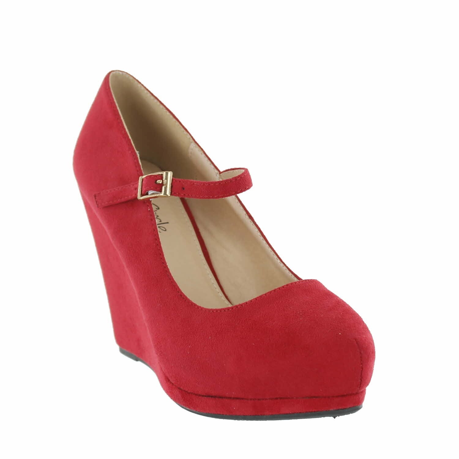 red mary jane wedges