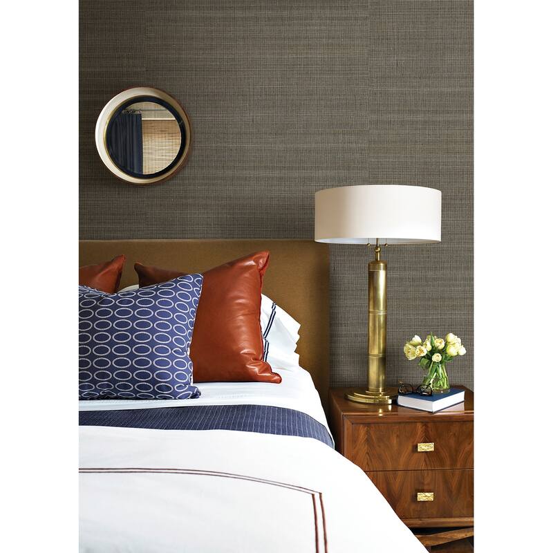 A-Street Prints Tiemao Brown Abaca Grasscloth Wallpaper