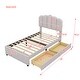 preview thumbnail 5 of 12, Twin Size Upholstered Bed With 2 Storage Drawers,Wood Slat Support