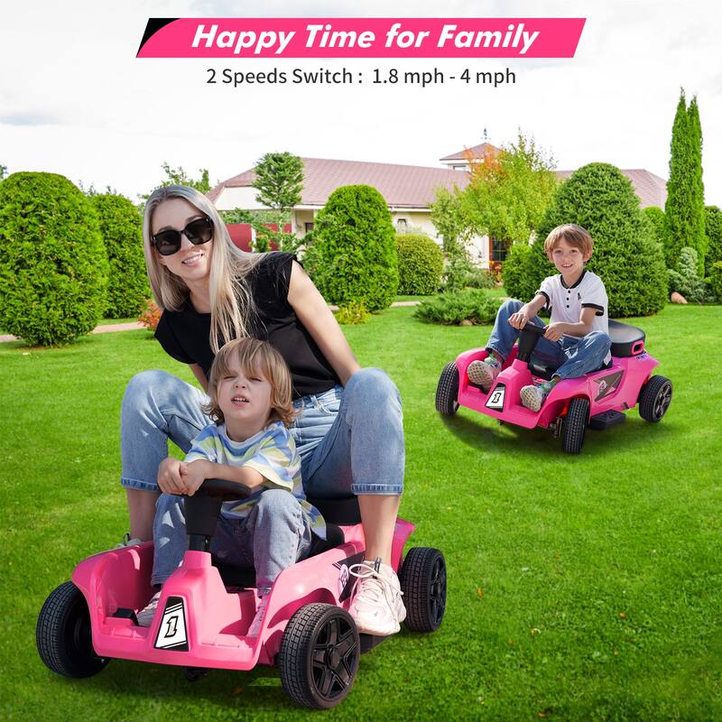 24V 2 Seater Electric Ride-On Toy, Dual Driver Modes for Kids Best Gift