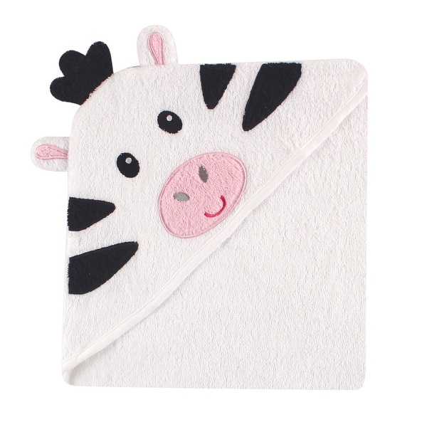 slide 1 of 1, Luvable Friends Baby Unisex Cotton Animal Face Hooded Towel, Zebra, One Size - Zebra - One Size One Size - Zebra