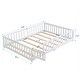 preview thumbnail 4 of 6, Full Size Floor Bed with Door,Solid Wood Platform Bed Frame with Fence,Suitable for Children,Pine Wood