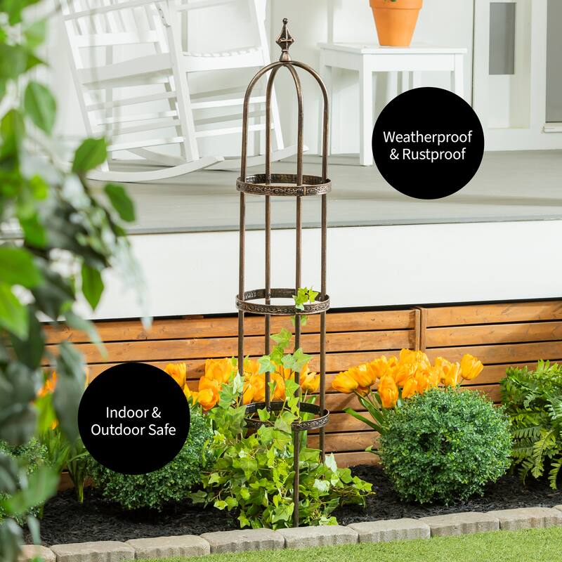 5' Powder-Coated Steel Garden Obelisk