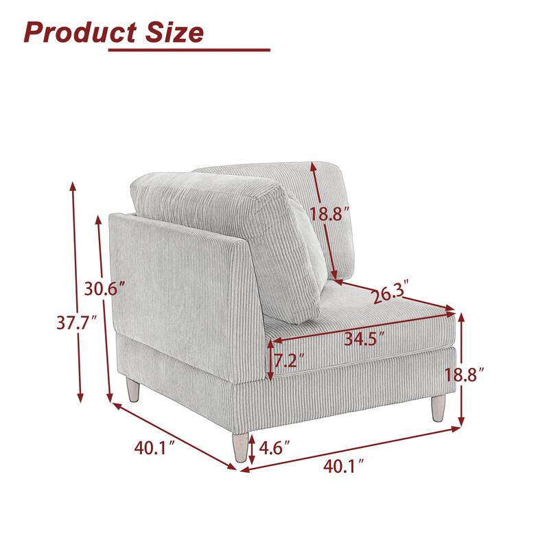 Free Combination Multi-Shaped Corduroy Sofa Modular