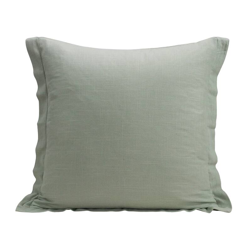 HiEnd Accents Luna Washed Linen Tailored Euro Sham, 27"x27" - Sage