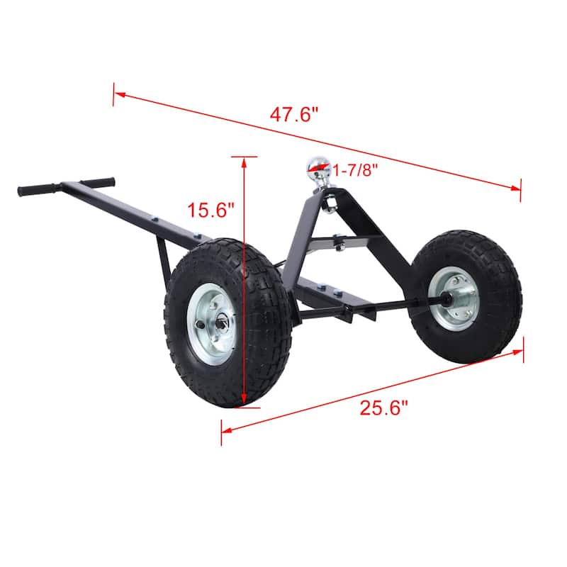 Multifunctional trailer dolly with 10-inch pneumatic tires, 600 lbs capacity
