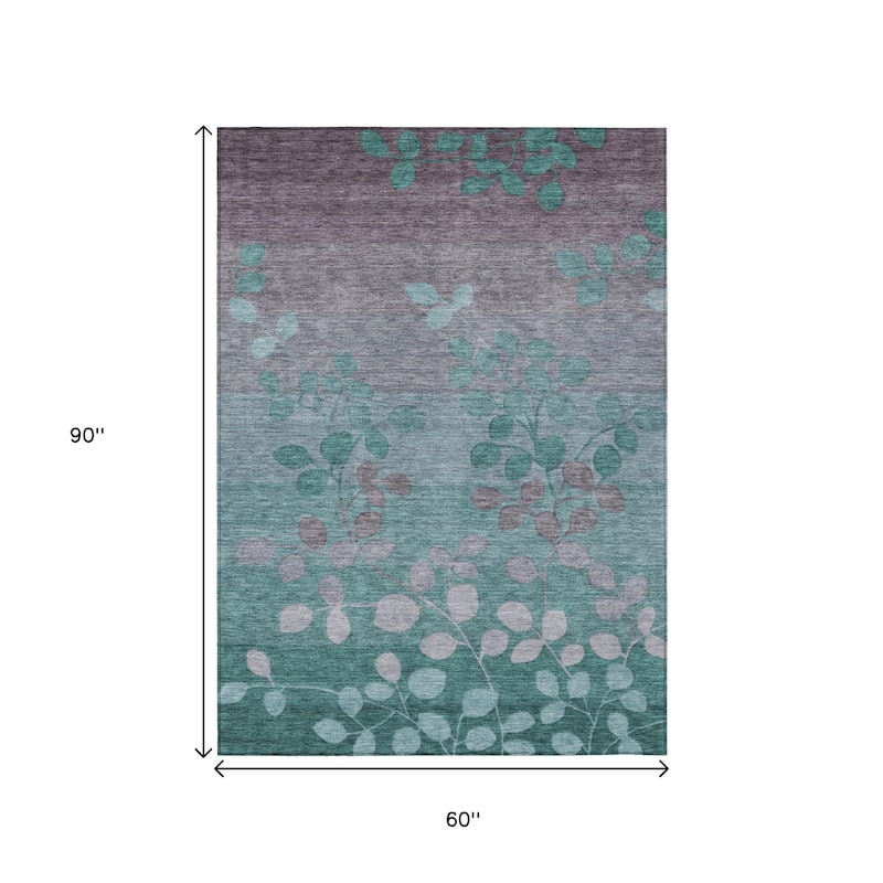 HomeRoots Floral Transitional Rectangle Outdoor Rug