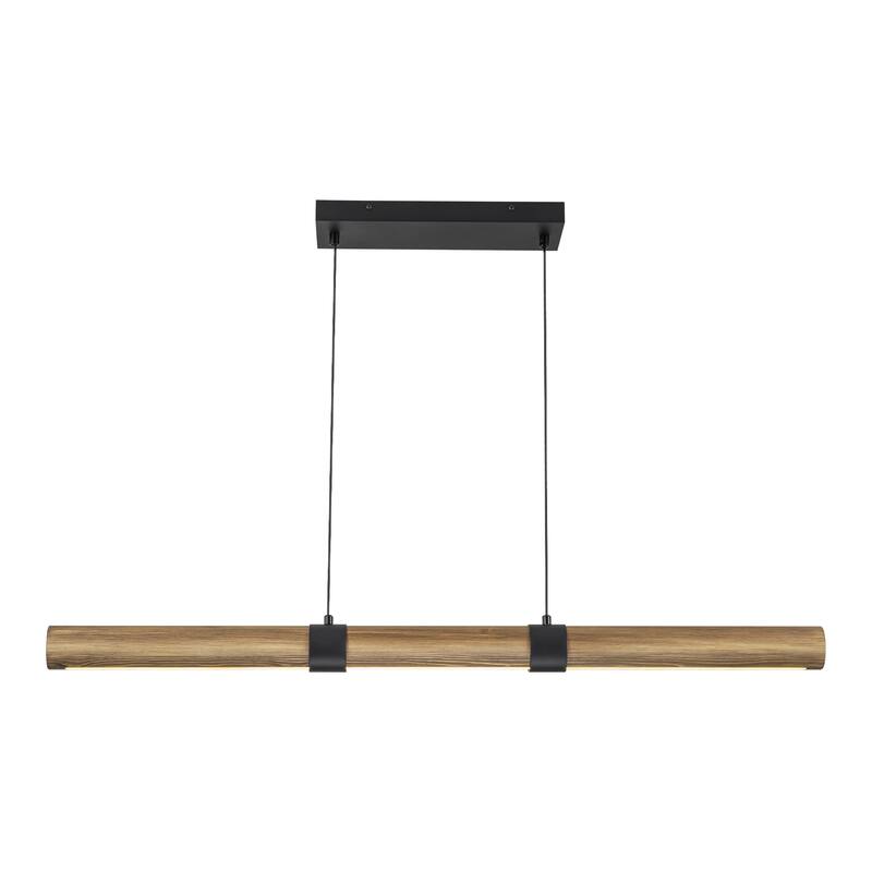 41.3 in. Farmhouse Rustic Linear Wood Integrated LED 3000K Pendant Light