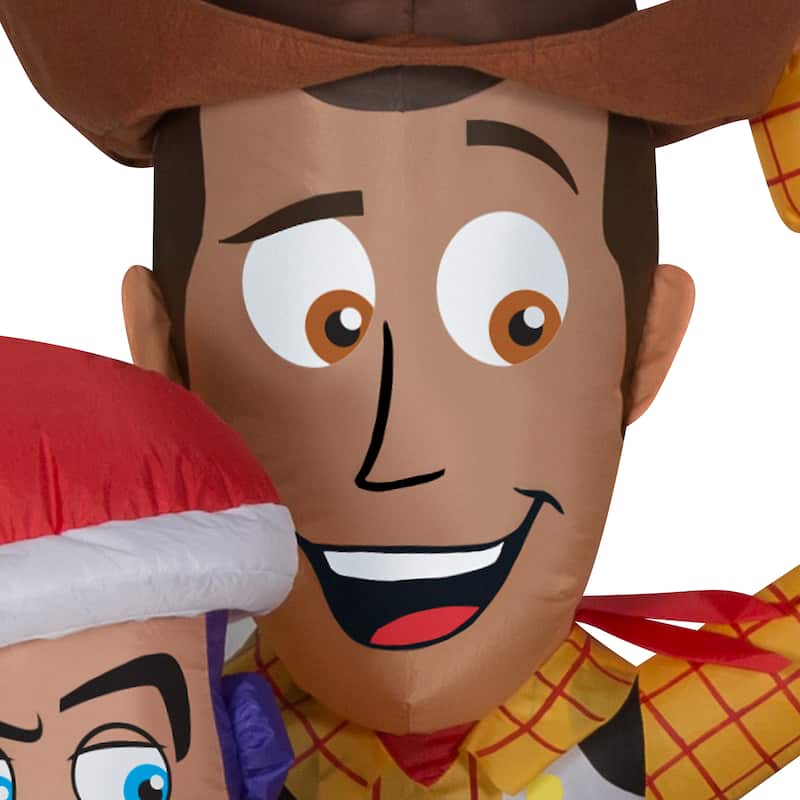 Gemmy Christmas Airblown Inflatable Toy Story w/Sleigh Scene Disney , 5 ft Tall, Multi