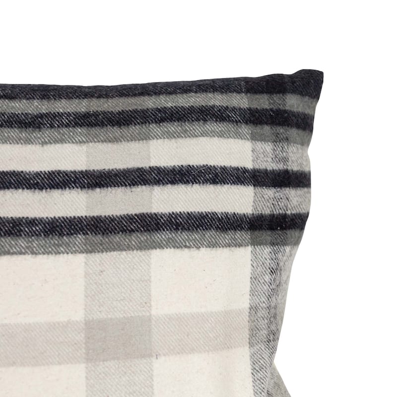 Foreside Home & Garden 14x14 Inch Plaid Filled Throw Pillow