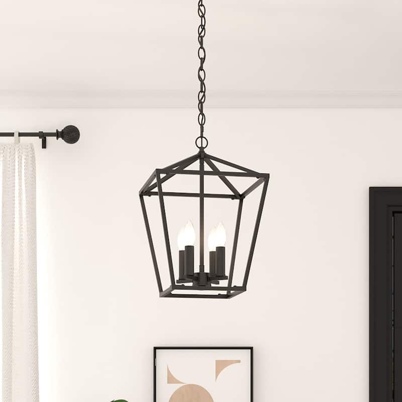 Acroma 4-light Modern Farmhouse Lantern Kitchen Island Pendant - AgedZinc