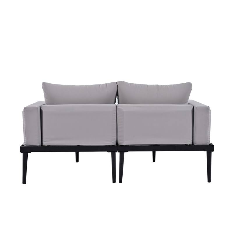 Outdoor Patio Daybed with Acacia Wood Topped Side Spaces