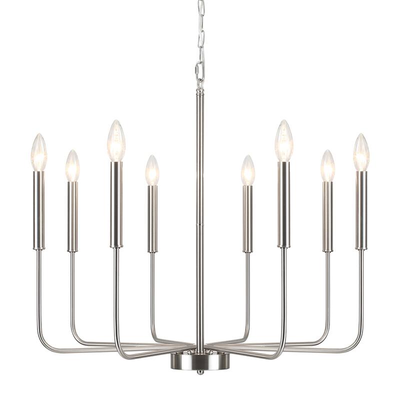 8-Light Farmhouse Traditional Candle Chandelier for Dining Room Bedroom Living Room