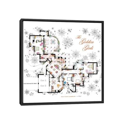 iCanvas "Floorplan From The Golden Girls" by TV Floorplans & More Framed Canvas Print